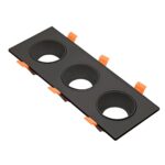 شاسية سبوت كاسة ثلاثي الفتحة اسود * اسود الفتحة 7سم - مع 3 دواية تركيب لمبة -ضد التوهج مصنوع من خام ABS عالية الجودة ضد الاشتعال - يتحمل حتي 300وات ضمان خمس سنوات