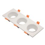 شاسية سبوت كاسة ثلاثي الفتحة ابيض * ابيض الفتحة 7سم - مع 3 دواية تركيب لمبة -ضد التوهج مصنوع من خام ABS عالية الجودة ضد الاشتعال - يتحمل حتي 300وات ضمان خمس سنوات