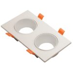 شاسية سبوت كاسة ثنائي ابيض الفتحة 7سم - مع 2 دواية تركيب لمبة -ضد التوهج مصنوع من خام ABS مواد عالية الجودة ضد الاشتعال - يتحمل حتي 200وات ضمان خمس سنوات