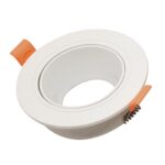 شاسية سبوت لمبة كاس فارغ مانع للتوهج مدور ابيض مصنوع من خام ABS ضد الاشتعال ضمان خمس سنوات