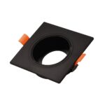 شاسية سبوت لمبة كاس فارغ مانع للتوهج مربع اسود*اسود - مصنوع من خام ABS ضد الاشتعال يتحمل حتي 100وات ضمان خمس سنوات