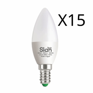 لمبة ليد بلحة للنجف 6وات 15قطعة وورم - 3000كيلفن - 650ليومن - 25000ساعة تشغيل 3سنوات ضمان من سيان تك