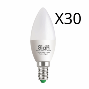 لمبة ليد بلحة للنجف 6وات 30قطعة وورم - 3000كيلفن - 650ليومن - 25000ساعة تشغيل 3سنوات ضمان من سيان تك