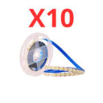 عدد 10 لفة شريط إضاءة LED بروفايل ليد 5متر اضاءة وورم 3000كيلفن – 27وات لكل متر بطول 5متر للفة ، نحاس خام اي سي 151 الاعلي جودة بعمر افتراضي 25000ساعة عمل بضمان 3سنوات 12فولت