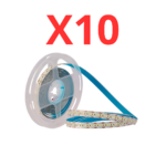 عدد 10 لفة شريط إضاءة LED بروفايل ليد 5متر اضاءة ابيض 6500كيلفن – 27وات لكل متر بطول 5متر للفة ، نحاس خام اي سي 151 الاعلي جودة بعمر افتراضي 25000ساعة عمل بضمان 3سنوات 12فولت