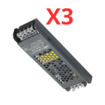 عدد 3قطع باور سبلاي لليد بروفايل S-150W-12V محول طاقة LED، مصدر تيار مستمر 12 فولت، قدرة 150 وات، مزود طاقة صناعي للإضاءة جسم الومنيوم بضمان عامين كفاءة 75%