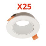 عدد 25 قطعة اطار فريم شاسية سبوت كاس ابيض مدور متحرك مصنوع من خام ABS ضد الاشتعال – يتحمل حتي 100وات ضمان خمس سنوات بضمان خمس سنوات سيان تك