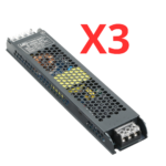 عدد 3 قطع مزود طاقة لليد بروفايل400وات S-400W-12V محول طاقة LED، مصدر تيار مستمر 24 فولت، مزود طاقة صناعي للإضاءة جسم الومنيوم بضمان عامين كفاءة 75%