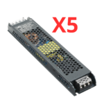 عدد 5 قطع مزود طاقة لليد بروفايل400وات S-400W-12V محول طاقة LED، مصدر تيار مستمر 24 فولت، مزود طاقة صناعي للإضاءة جسم الومنيوم بضمان عامين كفاءة 75%