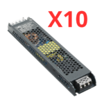 عدد 10 قطع مزود طاقة لليد بروفايل400وات S-400W-12V محول طاقة LED، مصدر تيار مستمر 24 فولت، مزود طاقة صناعي للإضاءة جسم الومنيوم بضمان عامين كفاءة 75%