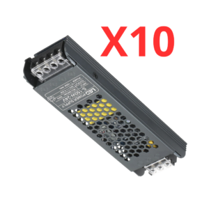 عدد 10قطع باور سبلاي لليد بروفايل S-150W-12V محول طاقة LED، مصدر تيار مستمر 12 فولت، قدرة 150 وات، مزود طاقة صناعي للإضاءة جسم الومنيوم بضمان عامين كفاءة 75%