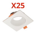 عدد 25 قطعة اطار فريم شاسية سبوت كاس ابيض مربع متحرك مصنوع من خام ABS ضد الاشتعال – يتحمل حتي 100وات ضمان خمس سنوات بضمان خمس سنوات سيان تك