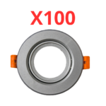 100 قطعة شاسية سبوت فارغ سيلفر للمبة الكاسة ضمان ثلاث سنوات سهل استبدال اللمبة دون خلعه من مكانه - مصنوع من خام ABS ضد الاشتعال