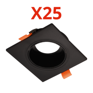 عدد 25 قطعة اطار فريم شاسية سبوت كاس اسود مربع متحرك مصنوع من خام ABS ضد الاشتعال – يتحمل حتي 100وات ضمان خمس سنوات بضمان خمس سنوات سيان تك