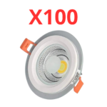 عدد 100قطعة سبوت زجاجي 6وات 3حركة سيان تك ضمان عامين - درجة وضوح اللون 85 - 600ليومن - الومنيوم تقيل مع درايفر
