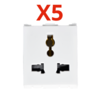 كوبس كهربائي بريزة انجليزي ثلاثية 5قطع ابيض - 16 امبير سانشي شرم