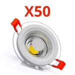 عدد 50قطعة سبوت زجاجي 6وات 3حركة سيان تك ضمان عامين - درجة وضوح اللون 85 - 600ليومن - الومنيوم تقيل مع درايفر