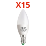 لمبة ليد بلحة للنجف 6وات 15 قطعة ابيض - 6500كيلفن - 650ليومن - 25000ساعة تشغيل 3سنوات ضمان من سيان تك