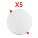 عدد 5 قطع كشاف بانل بلفونيرة 36وات اضاءة ابيض داخل الحائط 6500كيلفن – 3600ليومن – 25000 ساعة تشغيل بضمان ثلاث سنوات استبدال – مصنوعة من الالومنيوم الخام تعيش حتي 10سنوات من سيان تك