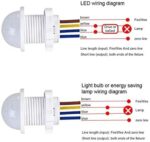 جهاز حساس مستشعر حركة PIR بالأشعة تحت الحمراء، 220 فولت، قابل للتعديل، لشريط إضاءة السقف LED، أبيض، مدى 8 متر - Image 8
