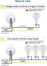 جهاز حساس مستشعر حركة PIR بالأشعة تحت الحمراء، 220 فولت، قابل للتعديل، لشريط إضاءة السقف LED، أبيض، مدى 8 متر - Image 2