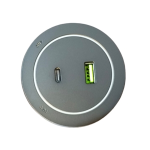 بريزة سوكيت ماجنتيك تراك USB+Type-C بلون اسود مضيئة 5V-3A تركب علي مسطرة تراك ماجنتيك مشترك بضمان من انيرجي