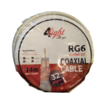 لفه سلك دش 20 يارده 32 شعره 14 متر خامه ممتازه وعزل ممتاز RG6 عزل بي فى سي حرارى 18AWG - كفاءة 95٪ - 75 أوم، 5-30000 MHz