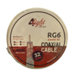 لفه سلك دش 50 يارده 32 شعره 40متر صافي خامه ممتازه وعزل ممتاز RG6 عزل بي فى سي حرارى 18AWG - كفاءة 95% - 75 أوم، 5-30000 MHz